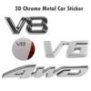 4Wd V6 V8 Stylish Sport Car Auto Badge Emblem Rear Trunk Metal Sticker Decor