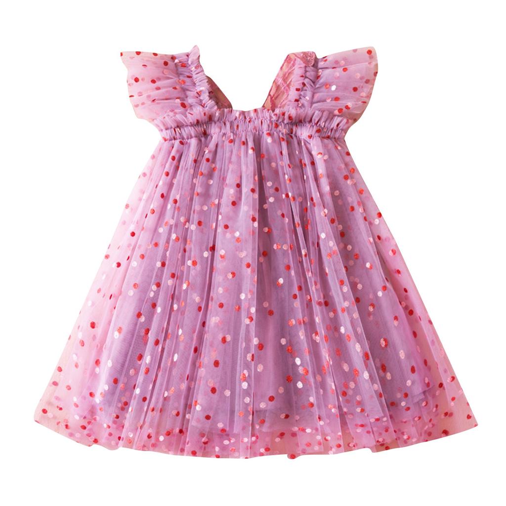 Летнее детское платье-торт, платье принцессы в горошек для девочки в стиле помпадур