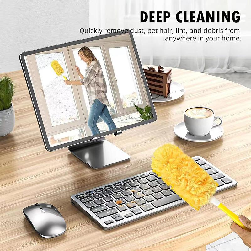 Двусторонний 360 ° электростатический осадитель для очистки пыли паутины одноразовая щетка для крыш и рабочего стола