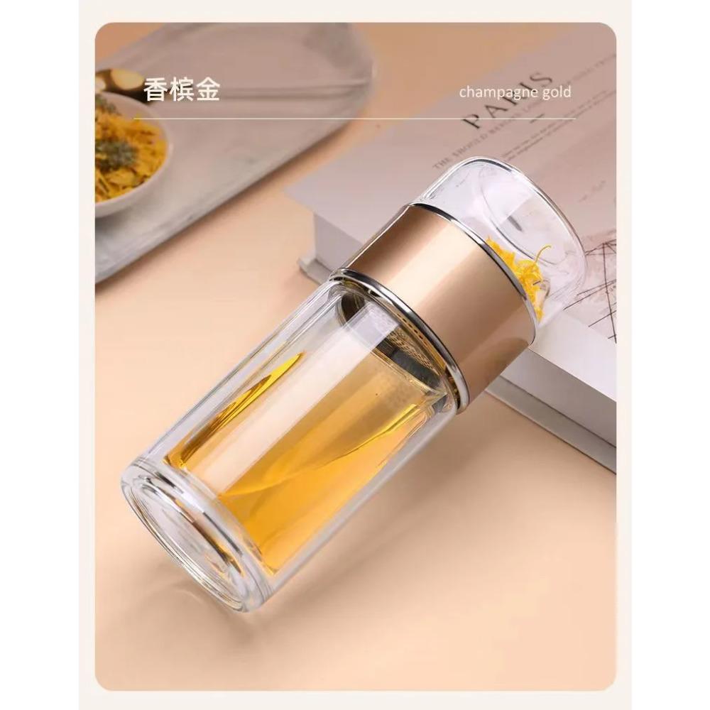 Бутылка для чайной воды 500 мл, двухслойная чашка для чайной воды из боросиликатного стекла, стакан для заварки, посуда для напитков, бутылка для воды с чайным фильтром