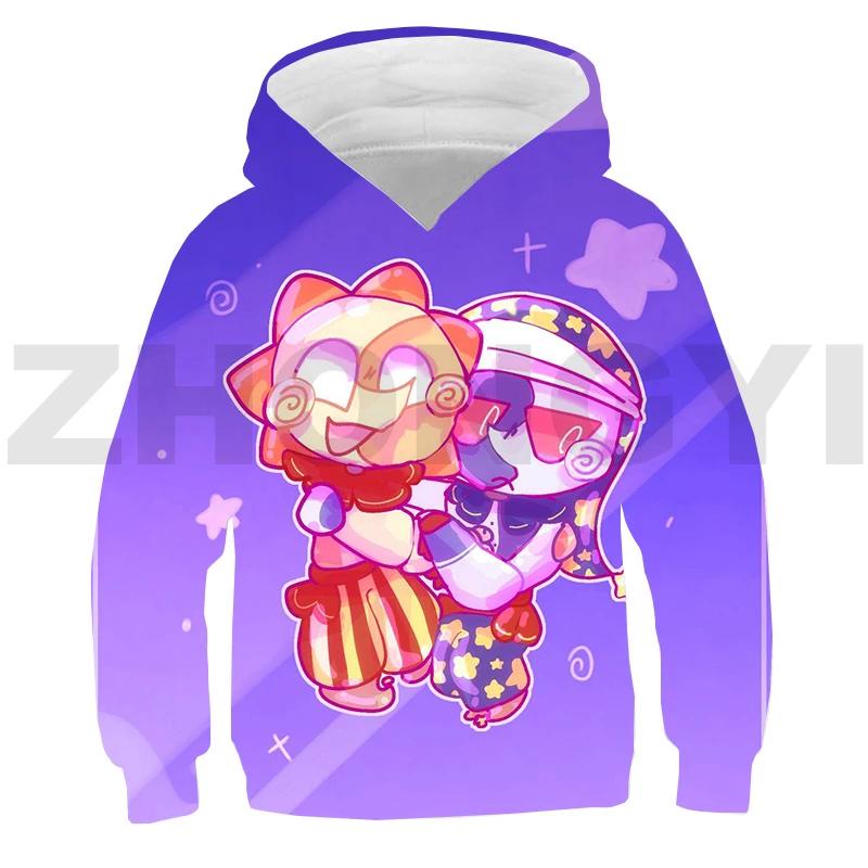 3D-печатная игра Fnaf Sundrop Moondrop аниме-толстовка с капюшоном для детей, уличная одежда для малышей, с длинным рукавом, свободные свитера для мальчиков, одежда