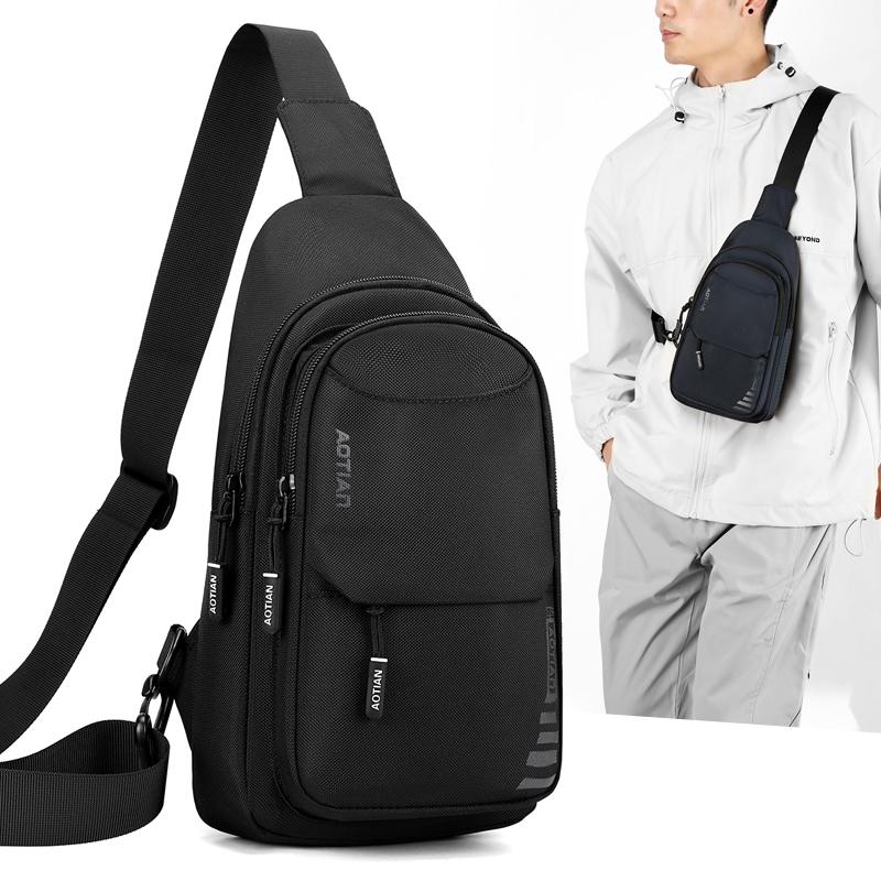 Men's Crossbody Bag Outdoor Riding Chest Bag Oxford Shoulder Bag
