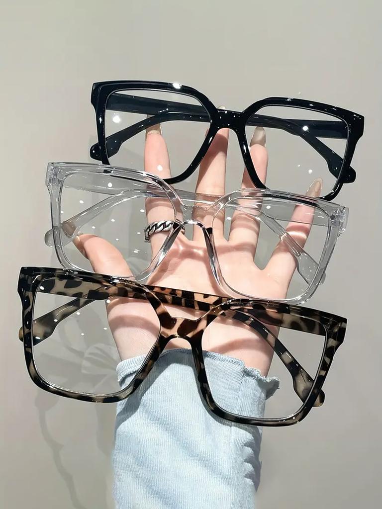1 шт./2 шт./3 шт./4 шт. Элегантные, простые и стильные геометрические очки с прозрачными линзами, подходят для ежедневного чтения в офисе