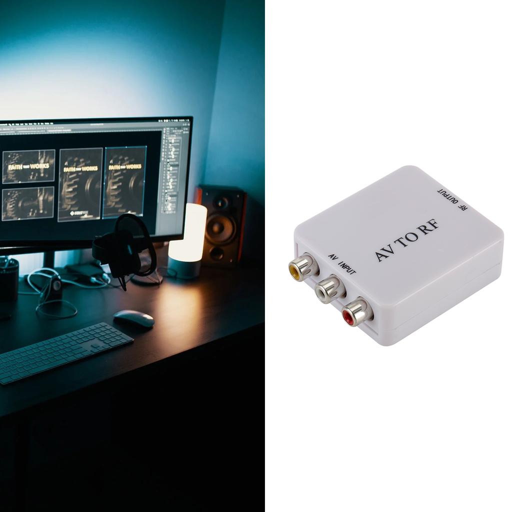 AV в RF Видео Конвертер Адаптер Бокс Поддержка RF 67.25/61.25МГц ТВ Переключатель RCA CVSB в RF Адаптер Конвертер