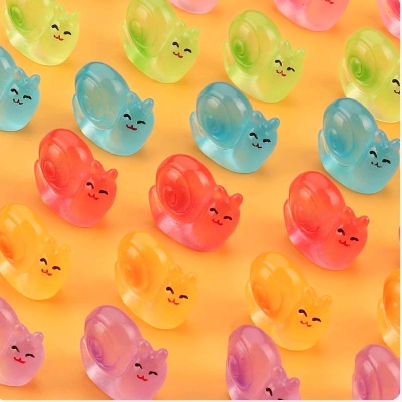 Светящиеся в темноте миниатюрные фигурки крошечных улиток, улитка, аксессуары для DIY украшения, для дома, микро-фея, садовый ландшафтный декор