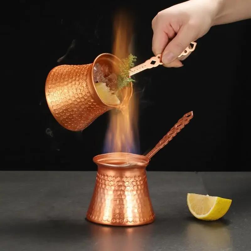 Кофеварка для кофе по-турецки Турецкая медная кофеварка Турецкий кофе Для турка Джезве Кофейня Деревянная ручка Джезве
