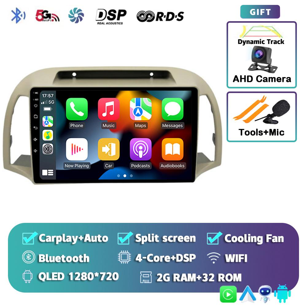 Android 14 Carplay Авто Автомагнитола Для Nissan March Micra K12 2002-2010 Навигация Авторадио Аудио Мультимедиа Видеоплеер Стерео