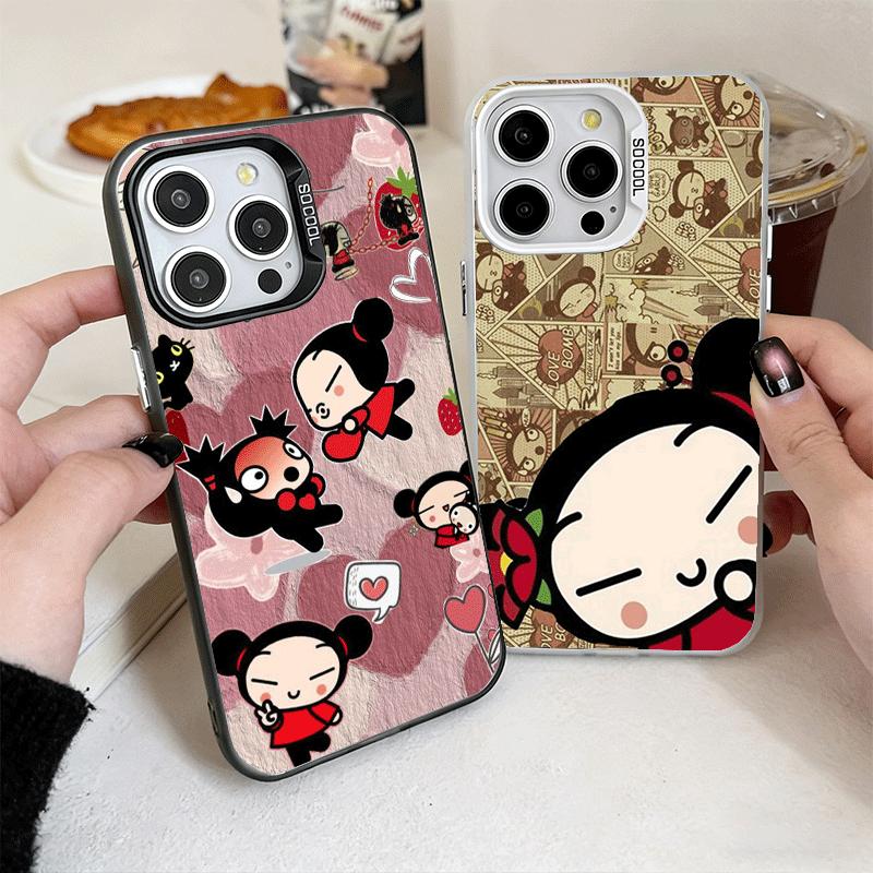 Cartoon Cute Pucca Garu Shockproof Phone Case for iPhone 17 Air 16 16E 15 Pro Max 14 Plus 13 Mini 12 Back Cover Anti Fall Fundas