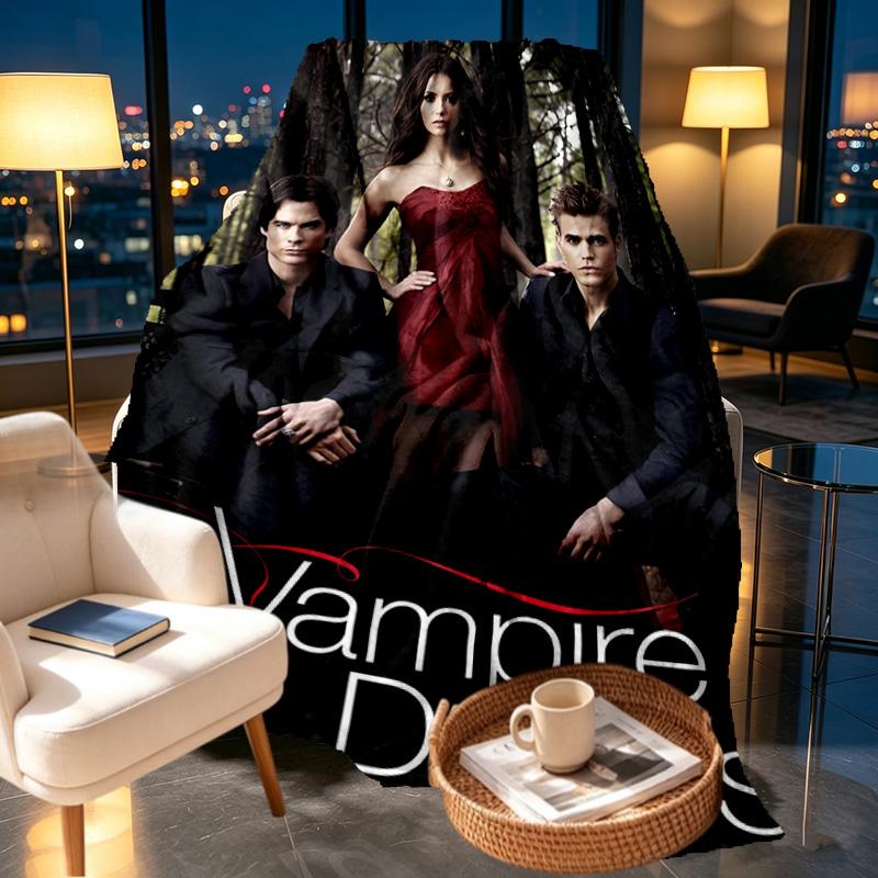The Vampire Diaries Print Blanket - Soft & Comfortable, for Bedroom, Travel, Sofa, Home Decoration - Birthday Christmas Gift for Friend