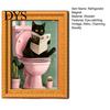 Small Picture Frames for Fridge Funny Wooden Magnets Frame, Retro Cute Cat Pattern Magnetic Refrigerator Photo Metal Cabinets Locker Magnet