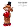 Valentine's Day Couple Highland Cow Figurine Holding Rose Love Heart Highland Cattle Resin Statue