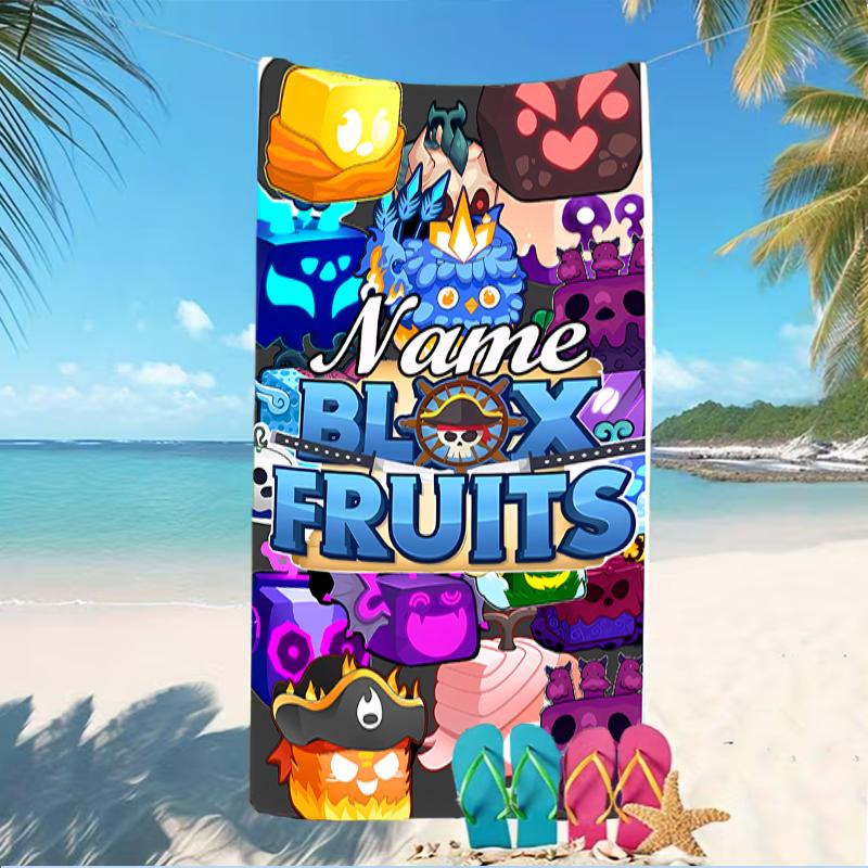 Customizable personalized beach towels Game Blox Fruits themed designs.Suitable for the beach, yoga, sports;ideal as beach accessories
