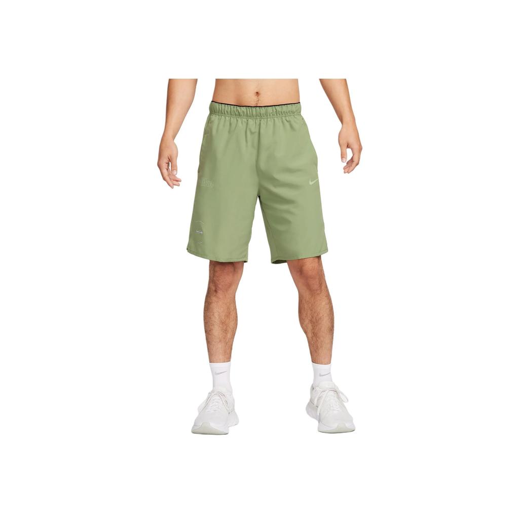 Nike Однотонные шорты для бега средней посадки с логотипом, мужские шорты оливково-зеленого цвета FN7296-386
