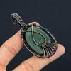 Natural EvilEye Malachite,Moonstone Gemstone Copper Wire Wrap Pendant 2.95" N2U89