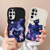 Мягкий чехол для телефона Samsung Galaxy S22 Ultra S20 FE S24 A26 S25 A25 S21 S23 Plus A35 A54 A36 A24 A34 A55 Черный Кот Звездный