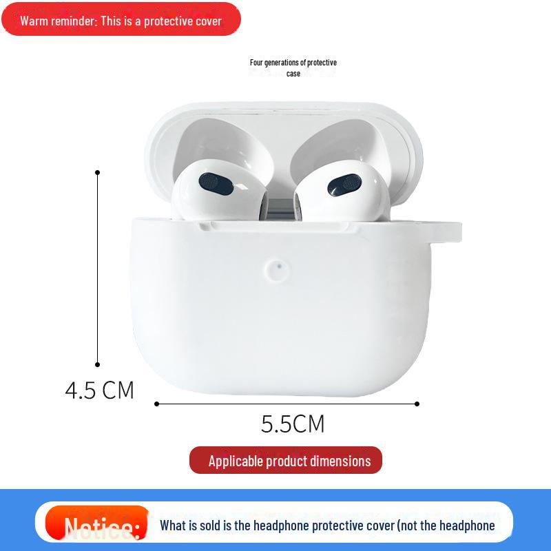 Защитный силиконовый чехол для гарнитуры Bluetooth Apple pro4 с мягкой оболочкой - чехол для наушников с защитой от падения