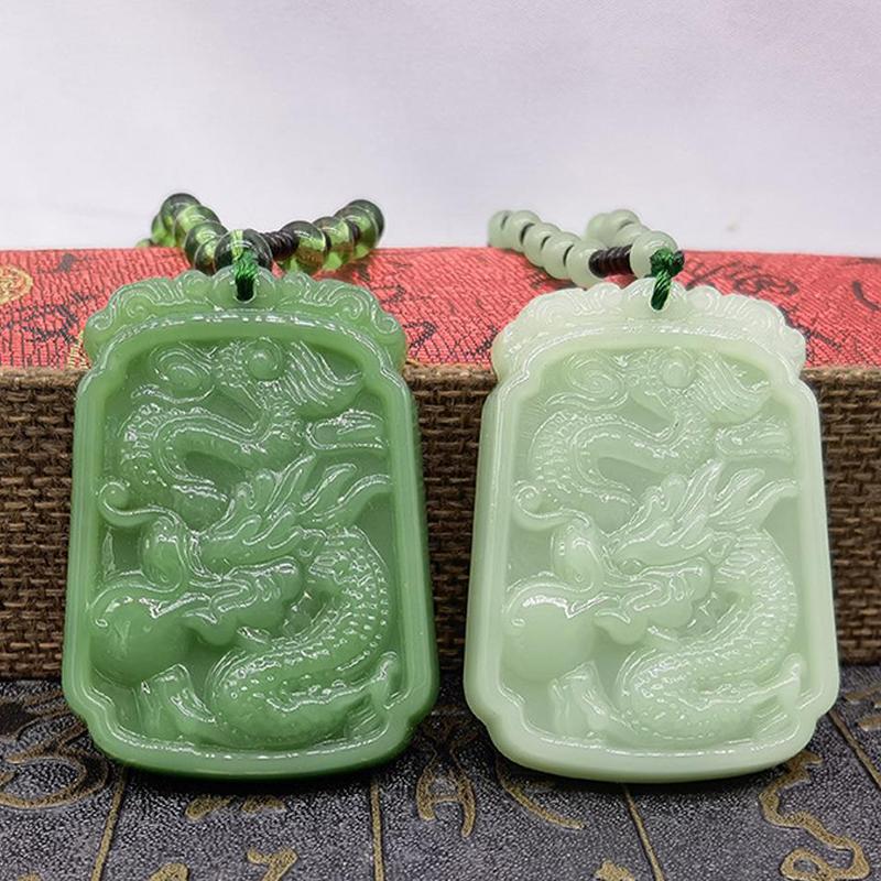 Китайский этнический стиль стеклянный ручной работы дракон кулон ожерелье амулет для женщин и мужчин счастливый подарок ювелирные изделия