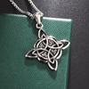Witch Knot Necklace Stainless Steel Magic Knot Pagan Witchcraft Symbols Pendant Celtic Knot Necklace Jewelry Gifts for Women