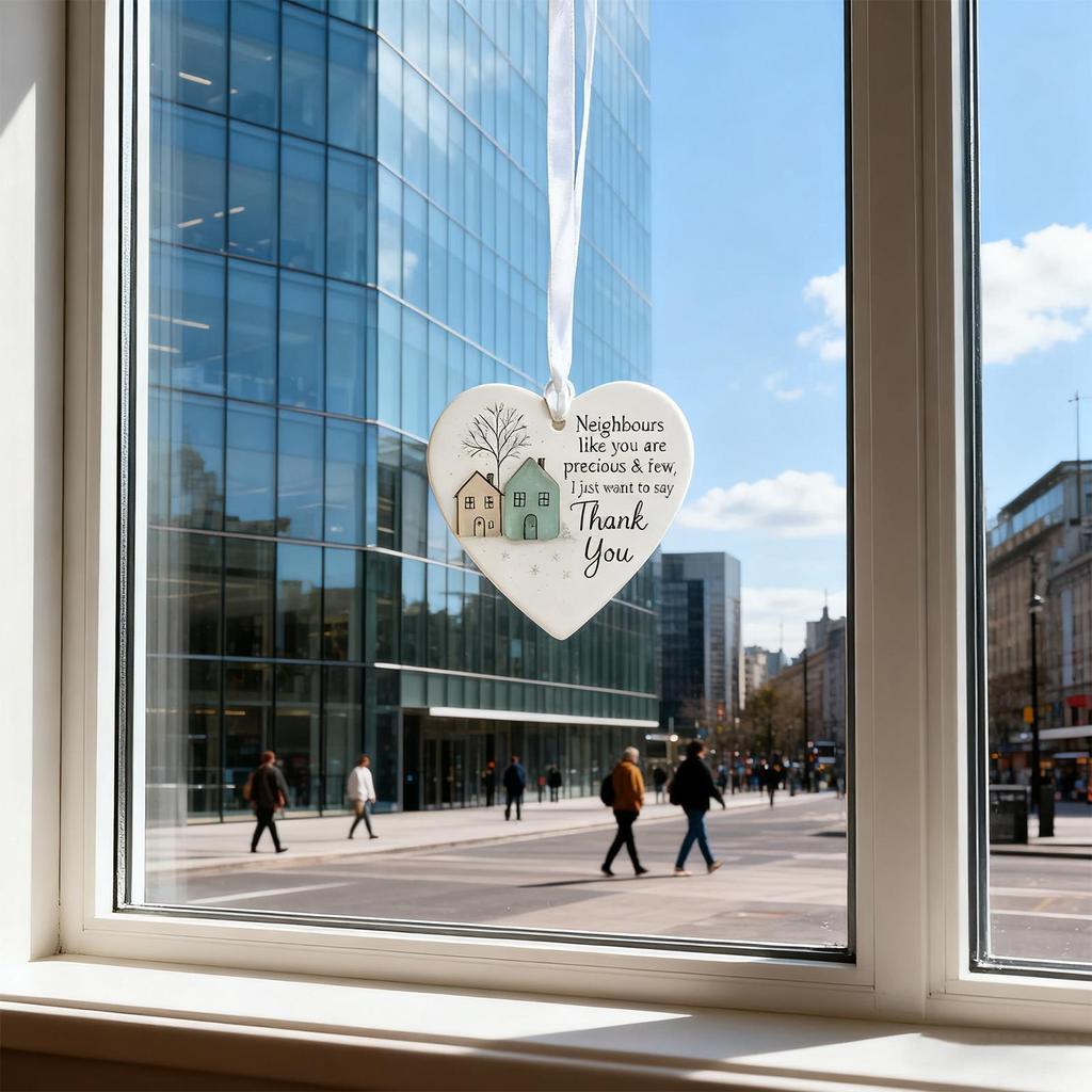 Thank You Ornament 2D Acrylic Moving Away Keepsake for Neighbours Thank You Ornament for Christmas Tree Window Door Wall Indoor