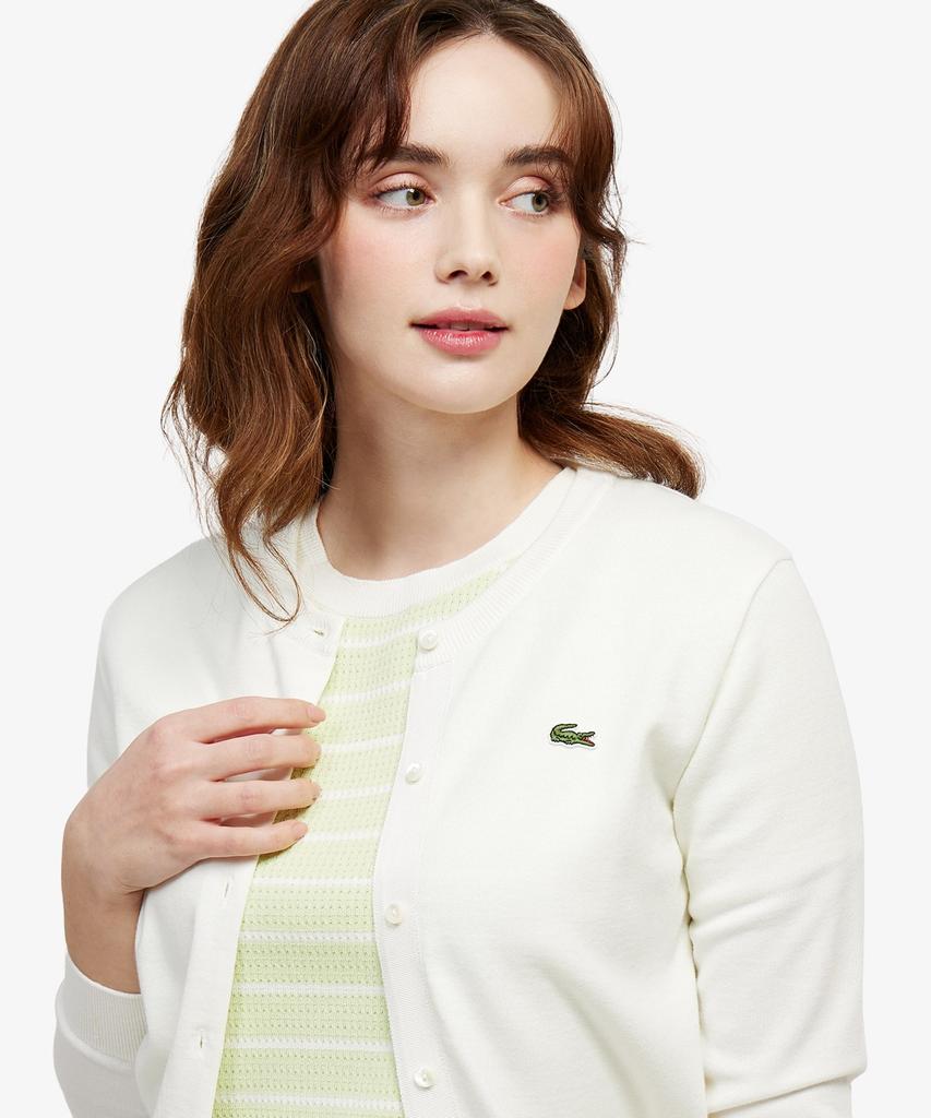 LACOSTE Женский свитер с вырезом-лодочкой и коротким рукавом, с отделкой «гребешок» Af900E-56G Bic