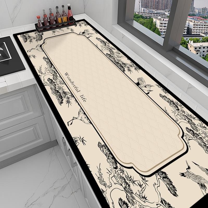 Washable, no-wash kitchen countertop protector, waterproof, oil-proof, heat-insulating, simple table mat, non-slip mat