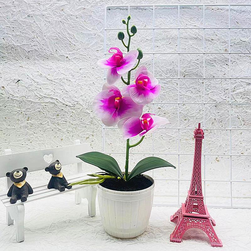 Phalaenopsis Faux Flower Arrangement With Injection Molded Craft For House Decoration And Gift