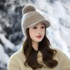 Флисовая вязаная сумка для ушей, теплая шапка с козырьком, женская осенне-зимняя ветрозащитная плюшевая бейсболка