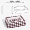 Soft tartan dog bed anti-anxiety cozy calming bed