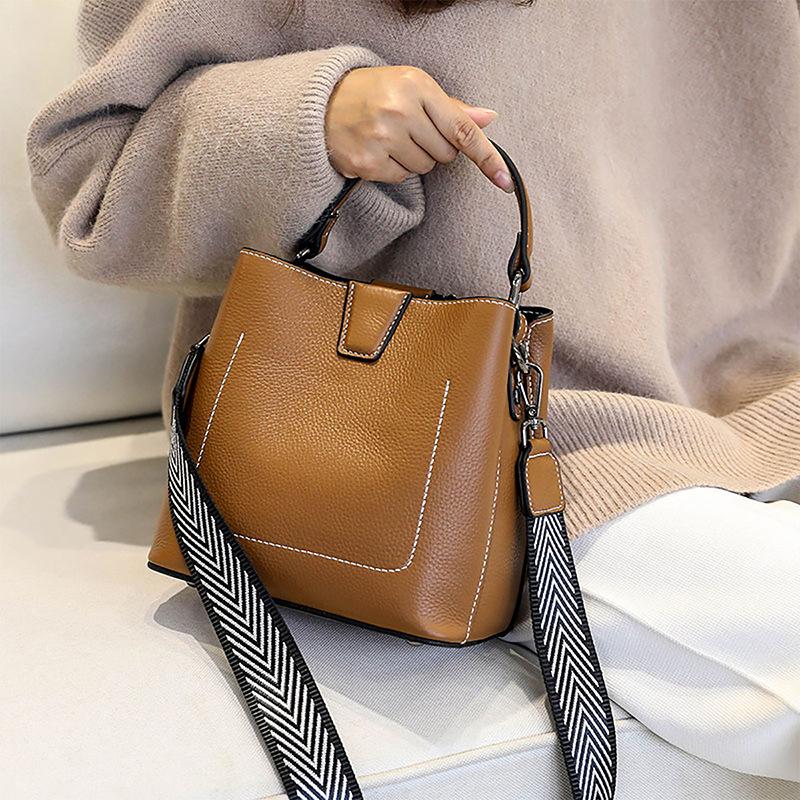 Сумка кожаная модная сумка-ведро простая сумка через плечо на одно плечо сумка для женщин