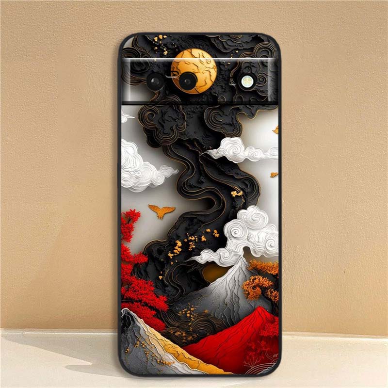 Креативные пейзажные узоры Для Google Pixel 10 9a 9 8A 8 7 7A 6 6A Pro XL 2024 5G Черный Мягкий ТПУ Силиконовый Чехол для Телефона