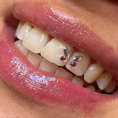 Набор кристаллов для зубов DIY с плоским дном и заклепкой