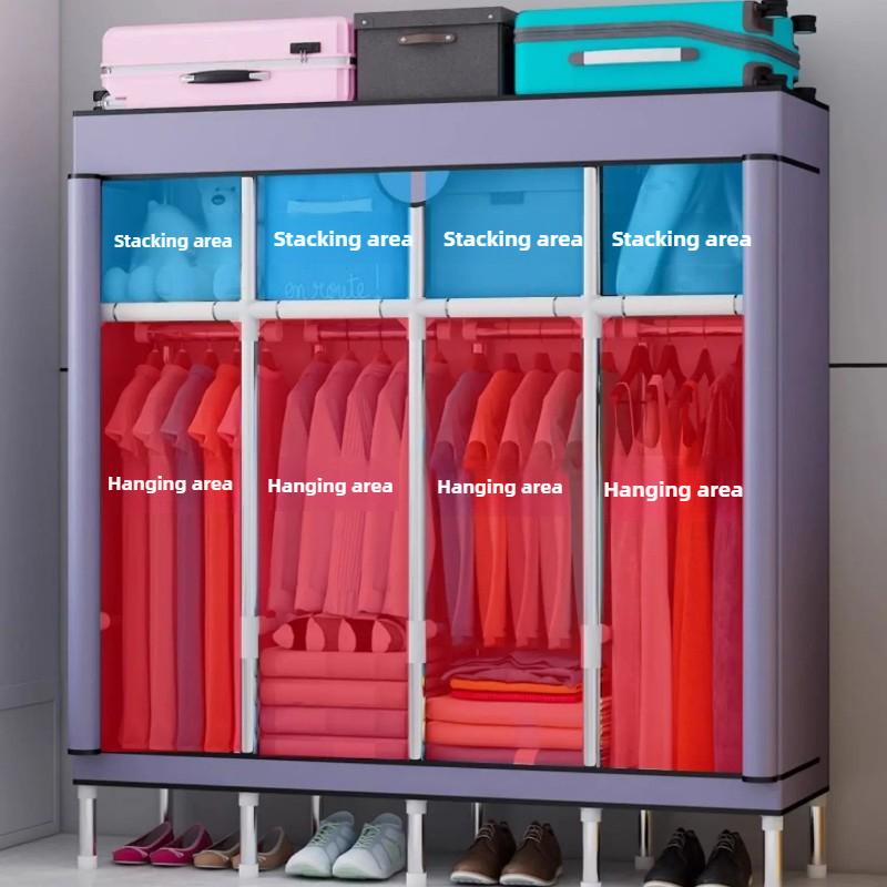 Портативный тканевый шкаф-гардероб, пылезащитный подвесной органайзер, компактный шкаф для хранения, складной шкаф, для спальни, общежития, квартиры