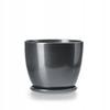 Ceramic Flowerpot With Saucer Klasik Gray Gloss 13X11 1 Pc