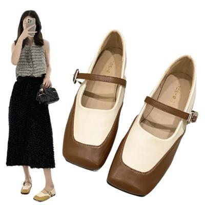 Модные женские мокасины на платформе с квадратным носком, повседневные женские кроссовки на плоской подошве, оксфорды в британском стиле, одинарные туфли с неглубоким носком