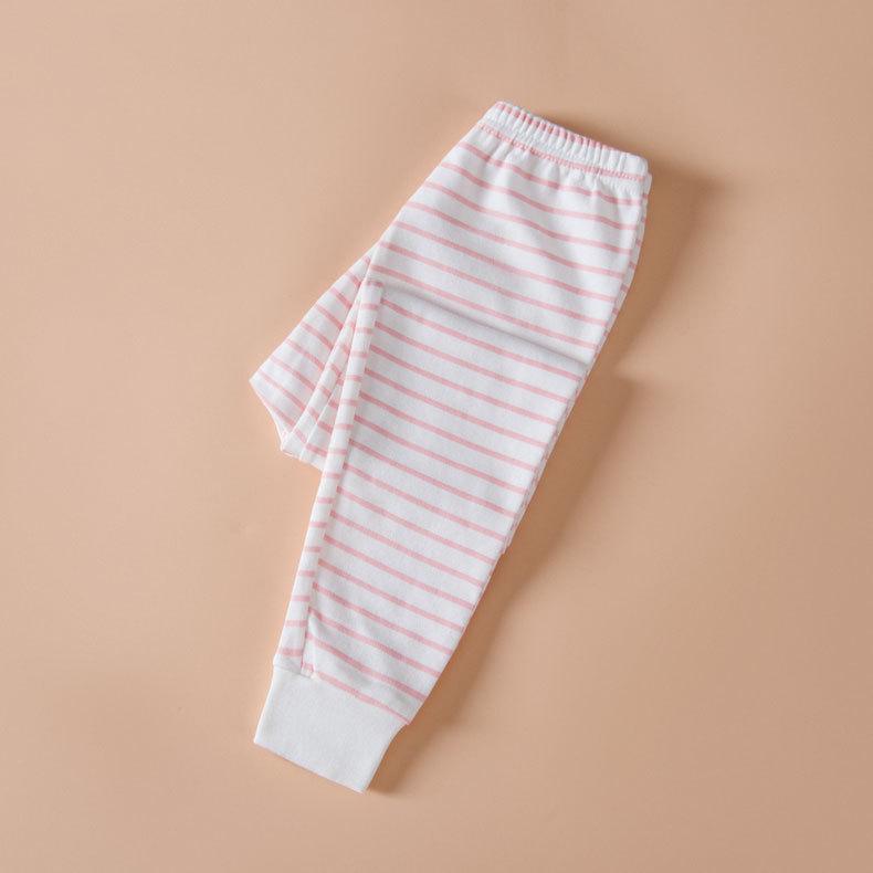 Детская осенне-зимняя пижама из чистого хлопка - теплые штаны для мальчиков и девочек