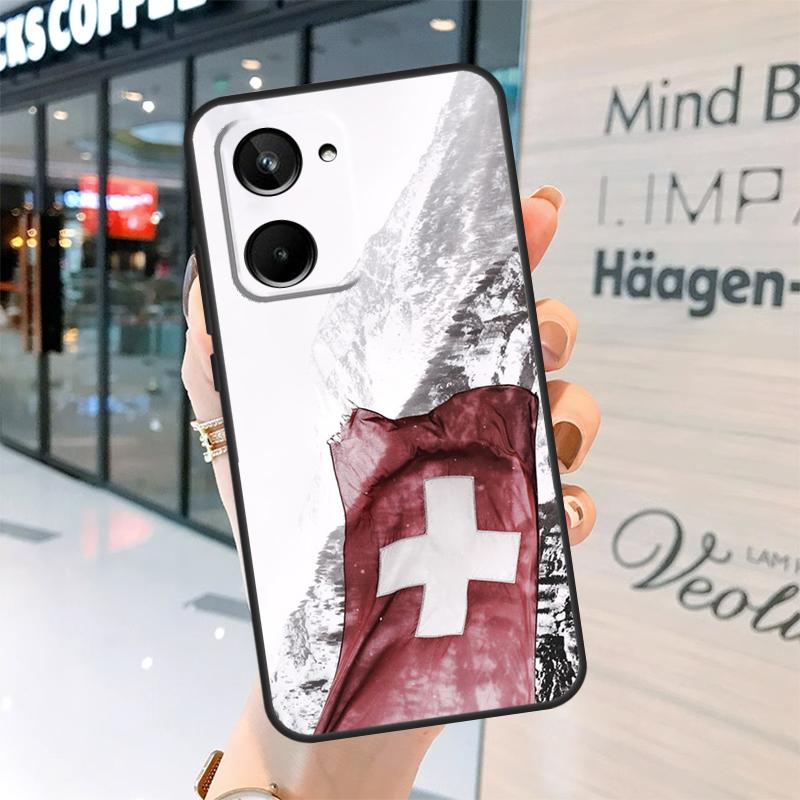 Швейцария Швейцарский флаг Чехол для Realme 15 13 12 10 11 14 Pro Plus GT6 GT7 C15 C35 C53 C55 C61 C63 C65 C67 C71 C75