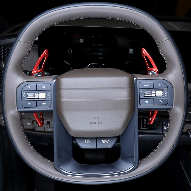 For Kia TASMAN 2025 2026 2PCS Red Aluminum Alloy Car Gear Shift Steering Wheel Paddle Shifter Extension Interior Accessories