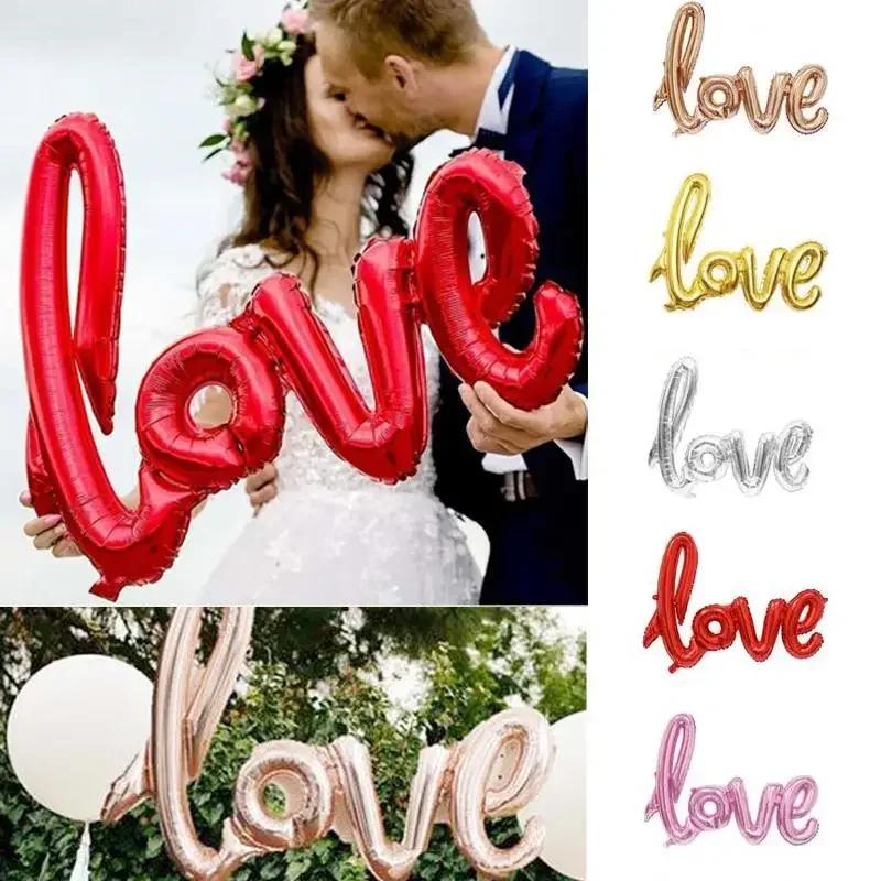 43-дюймовый фольгированный шар в виде букв LOVE Юбилей Свадьба День святого Валентина Украшение для вечеринки по случаю дня рождения Буквы Фольгированные шары