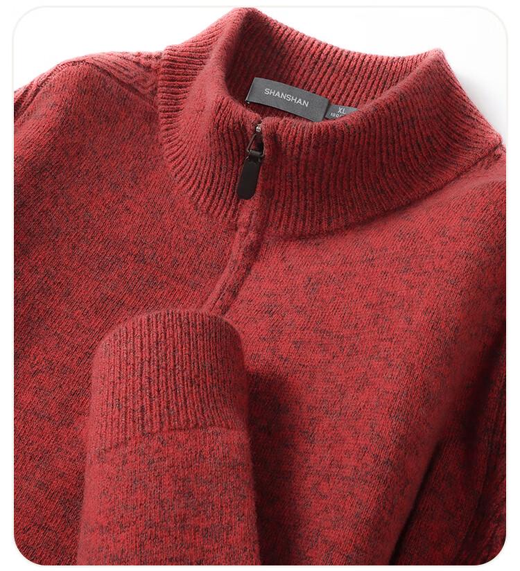 SHANSHAN Men's Quarter-Zip High-Neck Wool-Cashmere Blend Sweater
