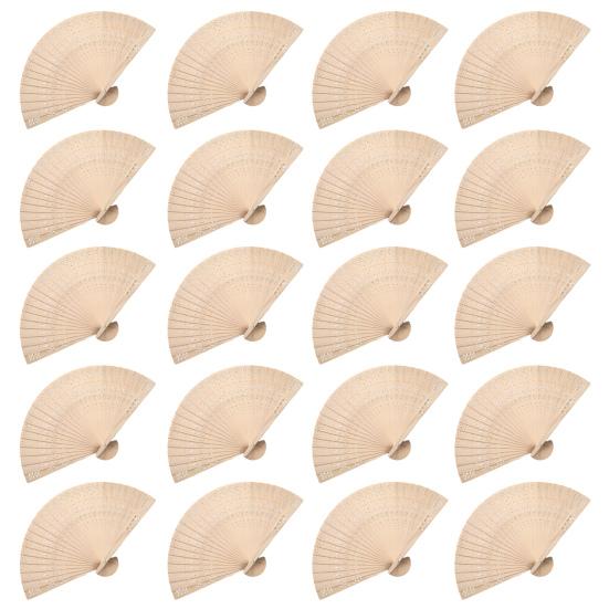 1/10/20Pcs Wooden Folding Fan Hollow Portable Fan Summer Hand Held Ribs Wedding Desktop Decoration