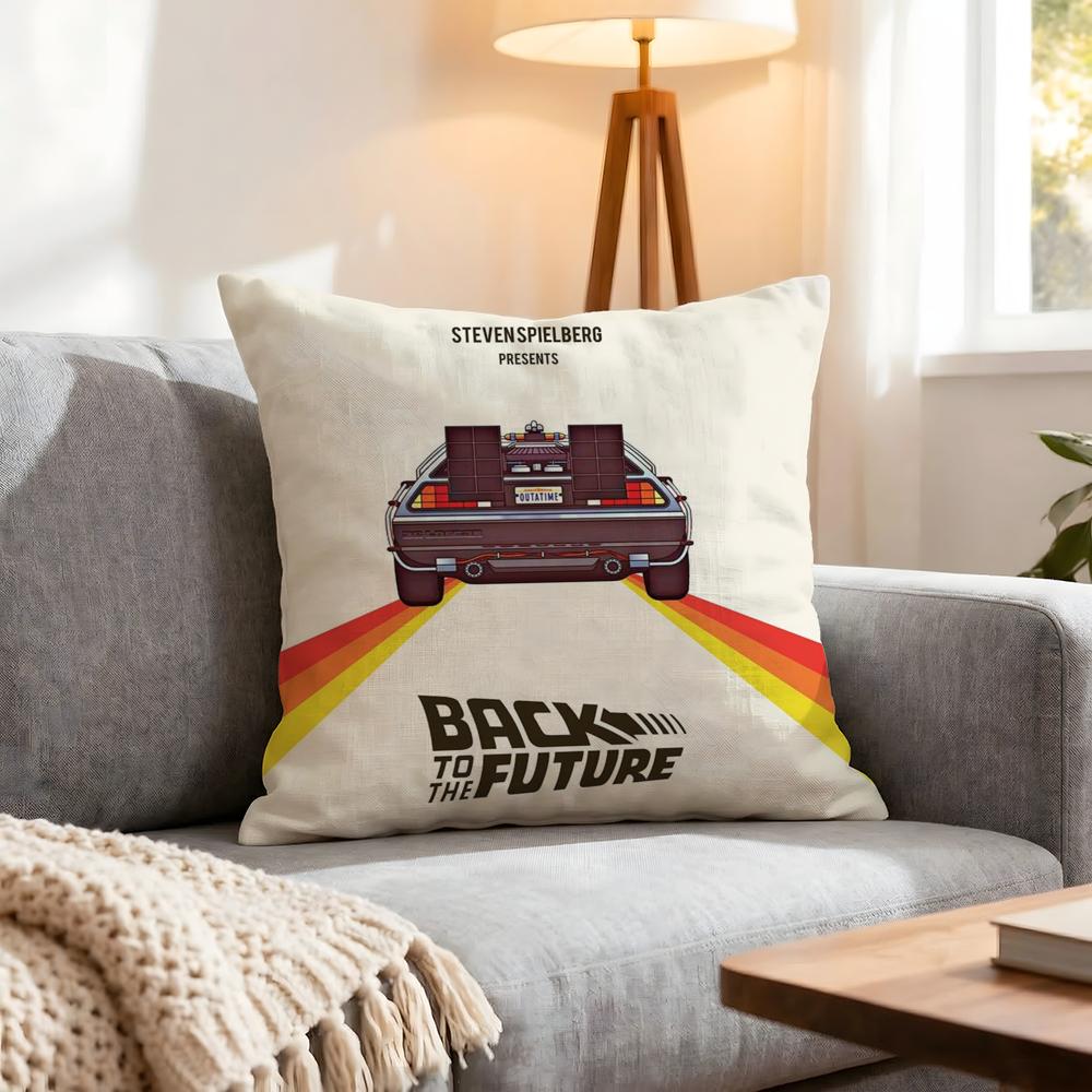 Movie Back To The Future Cushion Cover 1Pcs Decorative Covers Soft Cushion Case For Sofa Couch Decor 40X40 45X45 Pillowcases