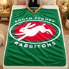 Flannel BlanketSouth Sydney Rabbitohs Warm Soft Throw Blanket for Indoor Sofa Bed Living Room Use
