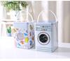 Большой жестяной ящик для хранения капсул для стирки - Органайзер в форме стиральной машины с ручкой