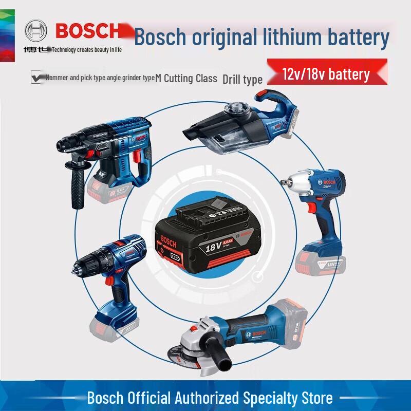 Bosch 18-вольтовые литий-ионные аккумуляторы и зарядные устройства, штепсель CN (адаптер в комплекте)