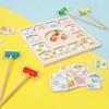 Wooden log toy  learning activity with 96 cards, 3 dice, educational toy for 4