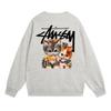 Classic Print Hoodie Mens Loose Fit Crewneck Cotton Sweatshirt Casual Wear