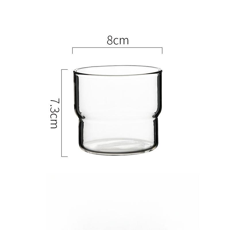 Round Transparent Glass Cup, Stackable Double-layer Old-fashioned Water Cup, Suitable for Coffee, Milkshake and Wine