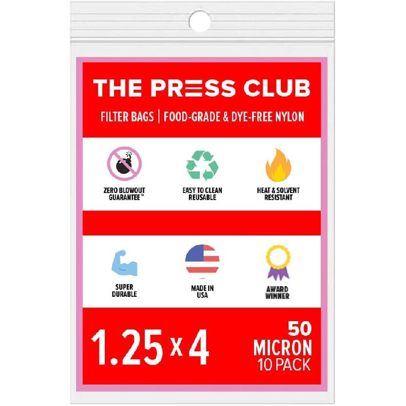 120 Micron | Premium Nylon Tea Filter Bags | 1.25" x 4" | 10 Pack