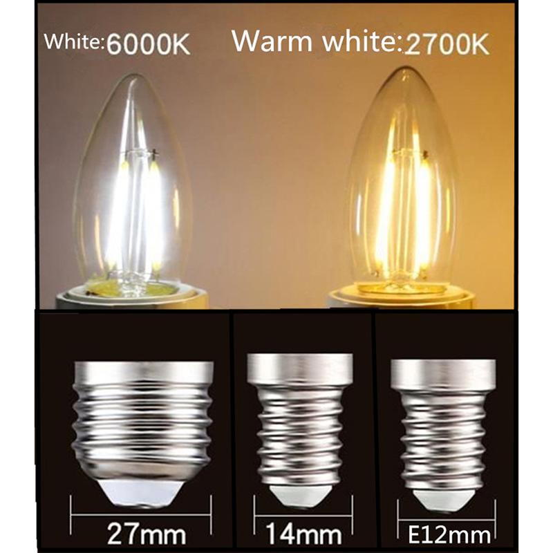 E14 4W ретро Эдисон светодиодная лампа накаливания лампа Ac180-240V стеклянная лампочка новая