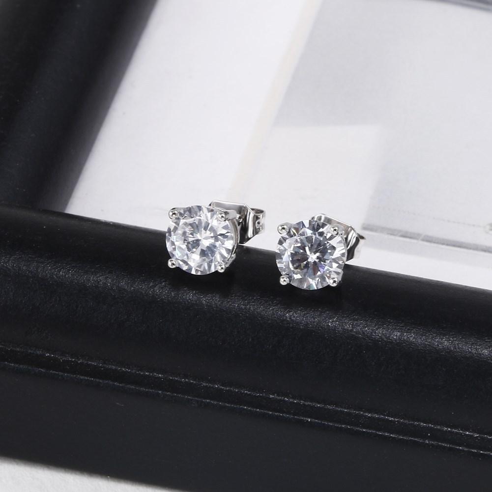 2 Carat 8.0mm D Color Stud Earrings For Women Top Quality 100% Sterling Silver Sparkling Wedding Jewelry